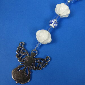 Flowery Blue Angel Prayer Bead Necklace - Image 5