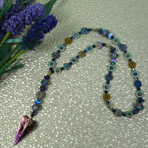 Aqua Purple Trees Protestant Prayer Beads - Image 5