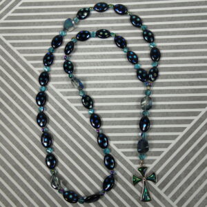Black N Blue Dots Prayer Bead Necklace - Image 8