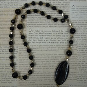 Onyx Crosses Protestant Prayer Bead Necklace - Image 3