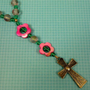 Pink Aqua Leaves Protestant Prayer Beads - Image 7