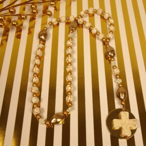 Crackled White Protestant Prayer Bead Set - Image 11