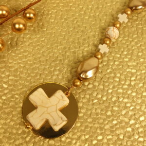 Crackled White Protestant Prayer Bead Set - Image 5