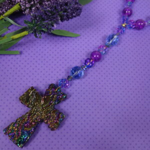 Purple Blue Rainbow Prayer Bead Necklace - Image 13