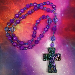 Purple Blue Rainbow Prayer Bead Necklace - Image 11