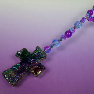 Purple Blue Rainbow Prayer Bead Necklace - Image 9