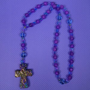 Purple Blue Rainbow Prayer Bead Necklace - Image 8