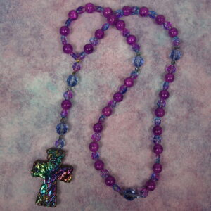 Purple Blue Rainbow Prayer Bead Necklace - Image 7