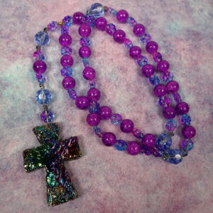 Purple Blue Rainbow Prayer Bead Necklace - Image 10