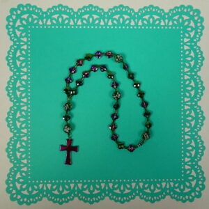 Purple Green Faceted Protestant Prayer Beads - Image 10