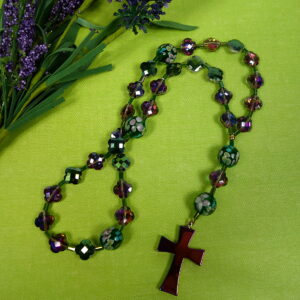 Purple Green Faceted Protestant Prayer Beads - Image 3