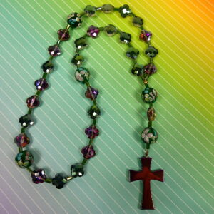 Purple Green Faceted Protestant Prayer Beads - Image 9