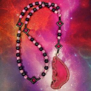 Purple Pink Agate Prayer Bead Necklace - Image 8