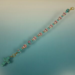 Pink Aqua Fish Protestant Prayer Bead Set - Image 14