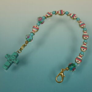 Pink Aqua Fish Protestant Prayer Bead Set - Image 10
