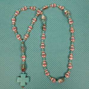 Pink Aqua Fish Protestant Prayer Bead Set - Image 11