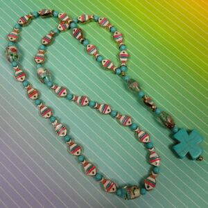 Pink Aqua Fish Protestant Prayer Bead Set - Image 12