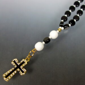 Black White Prayer Bead Bracelet - Image 3