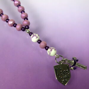 Flowered Purple Prayer Bead Bracelet - Image 5